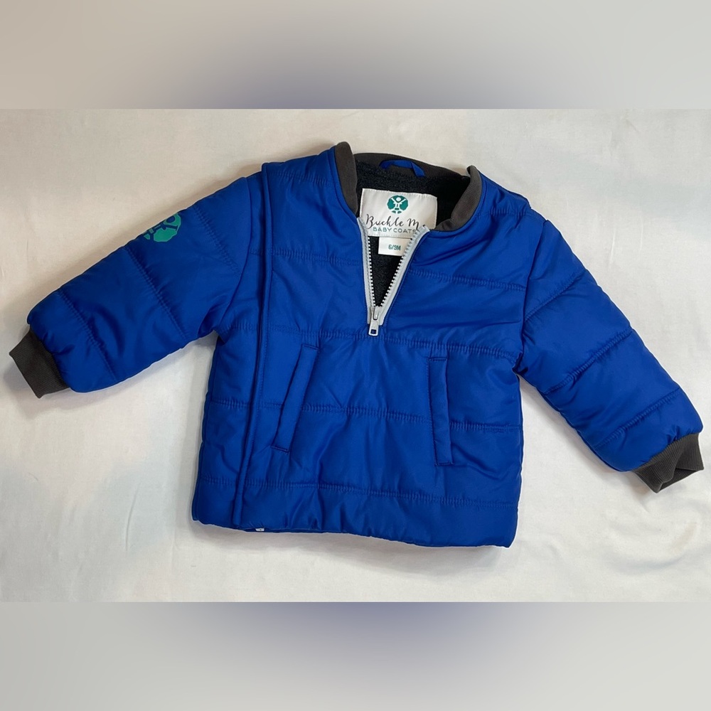 Buckle Me Baby Coat Blue 6-9M for Car Seat